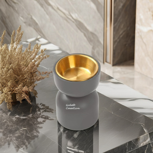 Brûleur d'encens Bakhoor en bois de pin gris foncé fabriqué à la main, bol en laiton, porte-Oud indien traditionnel pour parfum de maison - Product Image 1