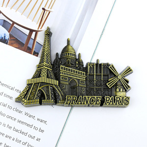 Aimant de réfrigérateur architectural en métal Notre-Dame de Paris, souvenir de voyage, cadeau culturel et créatif, décoration de fenêtre, souvenir - Product Image 3