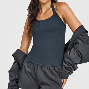 เสื้อกล้ามออกกำลังกายสำหรับผู้หญิง เสื้อกล้ามมีบราในตัว เสื้อกล้ามโยคะแบบ Racerback เสื้อกล้ามโยคะแบบไม่มีแขน เสื้อวิ่งโยคะ - Product Image 4