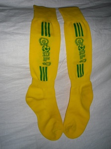 Yellow Green Anti-Bacterial Spandex Soccer Socks <b>Knee</b> <b>High</b> OEM Service Logo Team Training Wear - Product Image 1