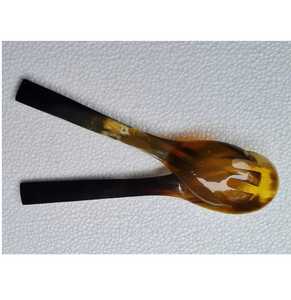 Cuillère à salade ronde artisanale en corne de buffle, écologique, noire, accessoire de table, cadeau de mariage - Product Image 4