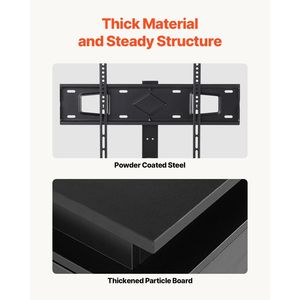 75 pollici LED luce regolabile in altezza porta TV 3 livelli armadi di stoccaggio centro intrattenimento presa di corrente per camera da letto soggiorno TV - Product Image 4