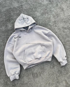 High Quality Polyester/Cotton Nonwoven Winter Printed Oversize Hoodie <b>Thick</b> <b>Fleece</b> Drop Shoulder Custom Men Hoodies - Product Image 5