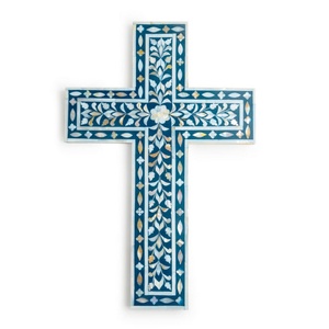 Croix murale catholique MOP rouge pour la décoration de la maison meilleur prix croix chrétiennes avec incrustation de nacre - Product Image 4