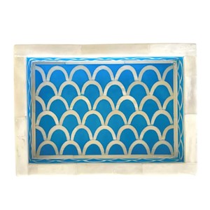 Plateau de service rond indien de haute qualité, fait main, avec des perles nacrées, design marocain, articles pour la maison, Dubaï, Arabie Saoudite - Product Image 6