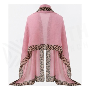Écharpe en mousseline de soie à imprimé léopard rose pour femmes, longue, élégante, multifonctionnelle, accessoire de mode pour toutes les saisons - Product Image 2