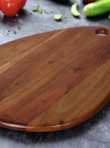 Tabla de cortar de madera con forma de lágrima, antideslizante, para cortar carne y queso en la cocina. - Product Image 2