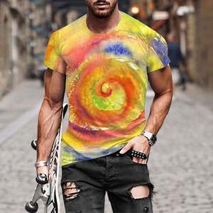 Camisetas de Verano para Hombre, Cuello Redondo, Estampado Divertido, Manga Corta, Corte Regular, Talla Grande, 180 GSM, 100% Algodón - Product Image 5