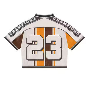 เสื้อฟุตบอลอเมริกันแบบกำหนดเอง เสื้อรักบี้แบบระบายอากาศได้ดี ทรงบ็อกซี่ ใส่ได้ทั้งชายและหญิง ขนาดใหญ่พิเศษ เสื้อฟุตบอลแบบสั่งทำพิเศษ - Product Image 4