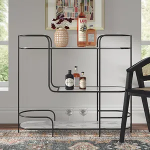Chariot de service en métal fait main de qualité supérieure, nouveau design, chariot roulant de luxe pour mariage, hôtel, restaurant, banquet, fête - Product Image 6