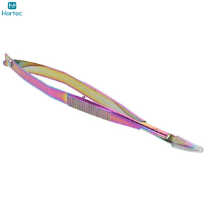 Ciseaux à cuticules à ressort pour droitiers, en acier inoxydable, courbés, haute performance, finition arc-en-ciel, design auto-ouvrant, pour nail art - Product Image 5