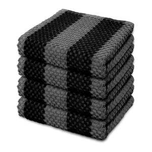 Nueva moda Vintage negro gris blanco bordado algodón ceremonia del té tela de punto mezclada toallas de cocina de Golf lavables múltiples - Product Image 2