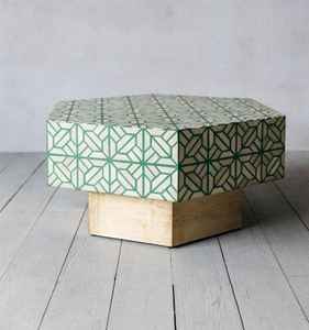 Meubles en os incrusté, design marocain très demandé, table basse en os incrusté avec base en laiton pour la maison, l'hôtel et le restaurant - Product Image 5