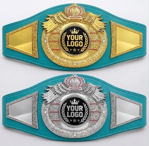 Ceinture de champion personnalisée plaquée or et argent, en cuir PU, pour la boxe et les arts martiaux, pour les vainqueurs de tournois - Product Image 1