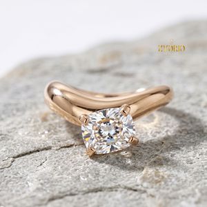 Bague de fiançailles solitaire en or 14 carats avec diamant de laboratoire taille poire, alliance de luxe pour femme - Product Image 1