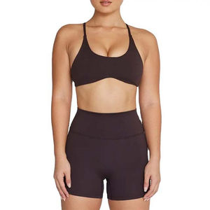 Leggings de sport taille haute pour femme, modèle 2026, de haute qualité, à découpes croisées en V, respirants, extensibles dans les quatre sens, et ensemble de yoga deux pièces, vente en gros - Product Image 2