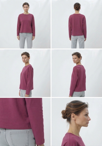 เสื้อยืดโอเวอร์ไซส์ผู้หญิง แขนยาว 220GSM ขายส่ง เสื้อยืดวิ่งออกกำลังกายรักษ์โลก คอกลม ผ้าฝ้ายคุณภาพสูง ทรงหลวม - Product Image 6