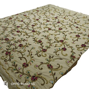 Best Price High Quality Luxury Beaded <b>Fabric</b> Zircon Handmade 100% Polyester <b>for</b> Girls Garments Making Export Blackout Fusible - Product Image 1