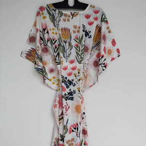 Vestido Kaftán de Algodón Indio Hecho a Mano, Kimono de Playa, Túnica Bohemia, Atuendo de Verano para Vacaciones - Product Image 1