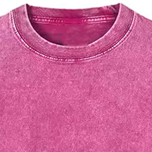 Camiseta Casual de Algodón 100% Premium para Hombre, Diseño Novedoso, Lavado Ácido, Tejido Suelto, Transpirable, Lisa, Venta al por Mayor - Product Image 2