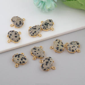 Freeform Dalmatian Jasper Double Link Connecteurs Résultats En Gros Bijoux Artisanat Fournitures - Product Image 3