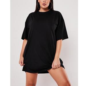 T-shirt de sport pour femme grande taille à col rond en maille 100% coton à manches courtes pour le yoga, la remise en forme, la course à pied, printemps-été, export BD - Product Image 3