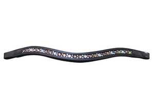 Diadema de Cuero con Ondas de Diamante para Caballo, Accesorio de Doma Ecuestre - Product Image 4