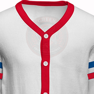 Cardigan blanc pour fraternité et sororité, rayé rouge et bleu, en acrylique tricoté, à manches longues, boutonné devant, pour homme, idéal pour l'école et le collège. - Product Image 3