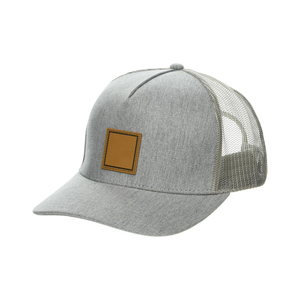 Casquette Trucker en Denim Gris Maille, 6 Panneaux, Ajustable, 100% Polyester, Couleur Unie, Chapeau Décontracté avec Patch Avant, Unisexe Adulte 56-58cm - Product Image 1