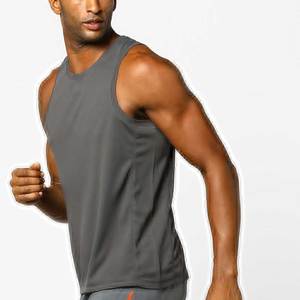 Camiseta sin Mangas Gris para Hombre, Cuello Redondo, Estilo Casual, Transpirable, Tejida en Poliéster - Product Image 3
