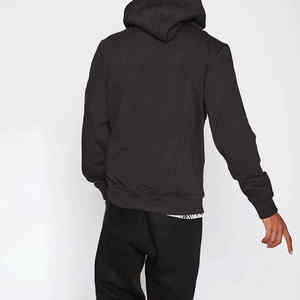 Sweat à capuche surdimensionné noir en molleton de coton épais pour homme, imprimé graphique paysage urbain, collection 2026 - Product Image 6