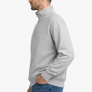 Sweat-shirt à capuche oversize à demi-zip avec deux poches latérales, respirant, design personnalisé, prix d'usine, vente en gros pour hommes, collection automne - Product Image 3