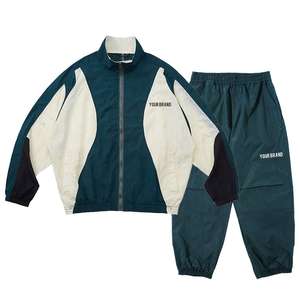 Conjunto Deportivo NESTA SPORTS para Hombre, Estilo Holgado, Chaqueta y Pantalones de Nylon, Estilo Vintage, Cortavientos, 2 Piezas, Ropa para Correr - Product Image 1