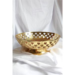 Luxury Handcrafted Gold Hammered Decorative Bowl White Textured Metal Centerpiece for <b>Wedding</b> Party Wholesale Home Decor Bowl - Product Image 3