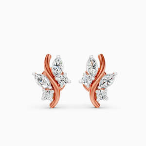 Boucles d'oreilles clous en diamant de laboratoire taille brillant, or massif 14 carats, tendance pour femme, certifiées IGI, perçées au laser, couleur D, couleur E, 3,196g - Product Image 2