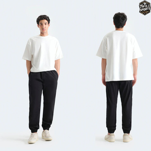 Pantalon de survêtement décontracté vintage pour homme de haute qualité, taille mi-haute élastique, en toile légère, couleur unie, tissage non tissé, fournisseur direct - Product Image 2