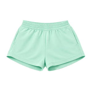 Girl's Mid Waist Regular Knitted 100% Cotton Eco-Friendly <b>Shorts</b> Drawstring Pockets Solid <b>Black</b> Casual Sporty Style Breathable - Product Image 1