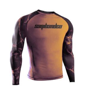 Camiseta Deportiva de Manga Larga para Hombre Saqibandco, Ajustada, de Secado Rápido, para MMA, con Logotipo Estampado en Azul y Negro en la Parte Delantera - Product Image 3