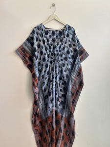 Lot Of Vintage Soft Crepe Silk Tie and Dye <b>Kaftan</b> <b>Dress</b> Women Maxi Lounge Wear <b>Dress</b> - Product Image 5
