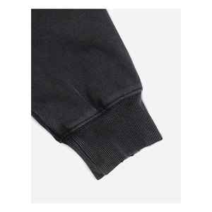 Sudadera con Capucha Negra Extra Grande, Informal, Unisex, para Otoño, Corte Regular, Forro Polar Transpirable, Cierre Frontal con Cremallera, 500 Gramos - Product Image 4