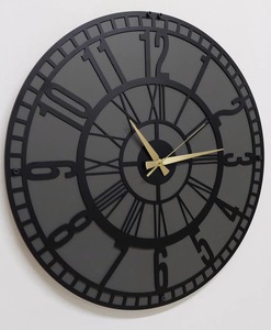 Horloge murale ronde élégante en bois, idéale pour la chambre et l'entrée, pour un usage quotidien et pour offrir en cadeau, fabriquée à la main en Inde - Product Image 6