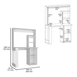 Ethel bianco scrittura scrivania del Computer con scaffali di stoccaggio e deposito Hutch E-SHOP il prodotto - Product Image 4