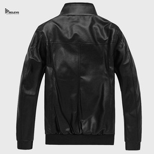 <b>Men</b> <b>Leather</b> <b>Jacket</b> Casual Slim Fit Winter <b>Jacket</b> Durable High Quality Streetwear Everyday Fashion <b>Jacket</b> - Product Image 2