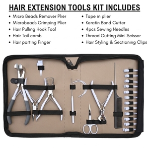 Kit Premium de Instalación y Mantenimiento de Extensiones de Cabello, Alicates para Micro Anillas, Herramienta de Prensado de Micro Perlas, Alicates de Corte, Pinzas para Cabello - Product Image 2