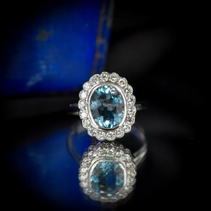 แหวนแต่งงานวินเทจสีขาวทอง14K ของผู้หญิงหรูหราเครื่องประดับงานปาร์ตี้งานหมั้นรูปไข่ห้องแล็บปลูกเพชรไข่มุกสีขาว IGI - Product Image 1