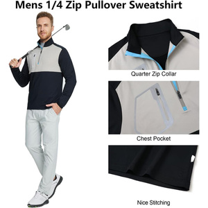 Sweat-shirt homme haute performance, logo personnalisé, col rond, contrôle de l'humidité, vêtements de sport décontractés pour le fitness et le style de vie - Product Image 3