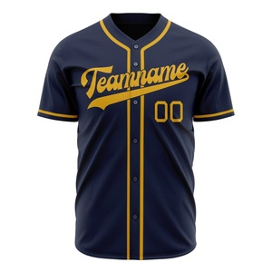 Camiseta de Béisbol Personalizada para Hombre, Manga Corta, con Botones, Nombre del Equipo 00, Impresión, Malla de Poliéster Transpirable, Corte Regular para Adultos - Product Image 1