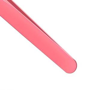 Pince à épiler pour cils à pointe incurvée rose, en acier inoxydable, précision, pointe lisse, manche long - Product Image 3