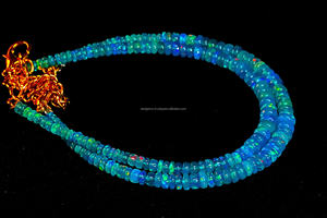 Pulsera de ópalo etíope natural, pulsera de ópalo Paraiba, cuentas de tamaño 3mm-4mm, gemas de ópalo etíope pulidas suaves - Product Image 5