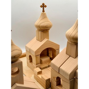 Modèle de jouet d'église en bois de haute qualité avec croix sculptées pour enfants, type sur pied - Product Image 6
